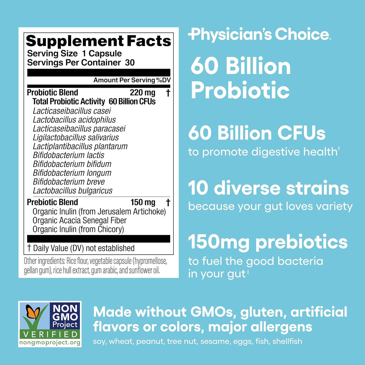 Probióticos 60 Mil Millones CFU - Physician's Choice - 30ct