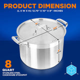 Olla de acero inoxidable de 8 cuartos NUTRICHEF NCSPT8Q