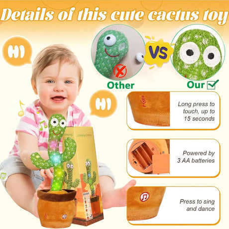 Muñecos Cactus Bailarín para Niños, Juguete Musical Educativo,Modelo C1
