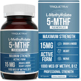 Suplemento L-metilfolato 15mg cofactor metil B12 60 caps