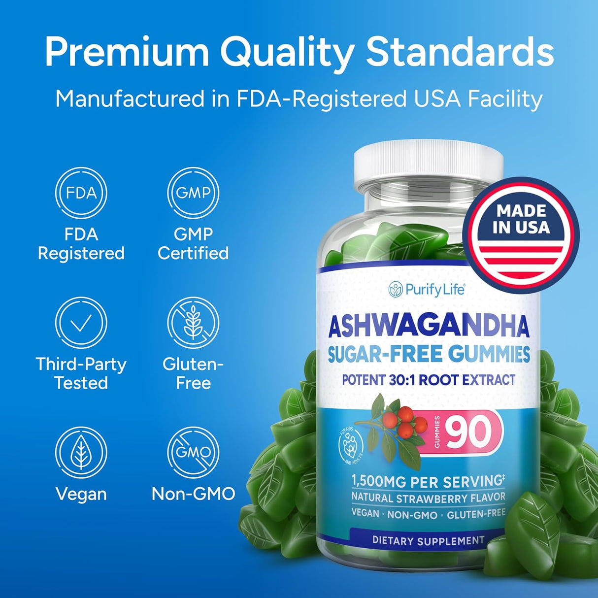 Gomitas de Ashwagandha Max Fuerza 750mg 90ct