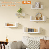 Estantes Flotantes SRIWATANA, Juego de 5, Decorativos de Madera