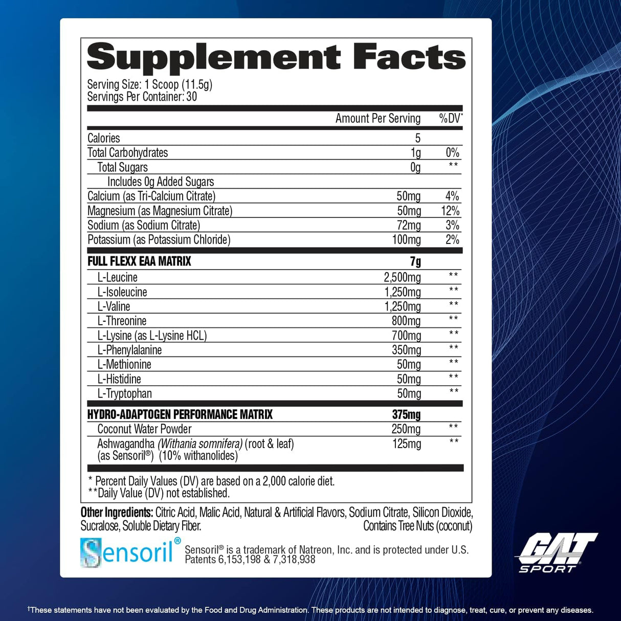 GAT SPORT Flexx EAAs + Hidratación Amino Avanzados 30 Servs