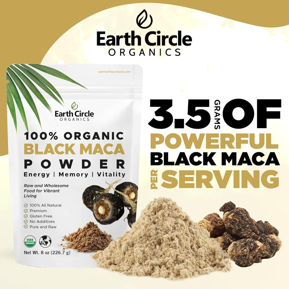 Maca Negra Orgánica Perú, Energía y Vitalidad, 8oz