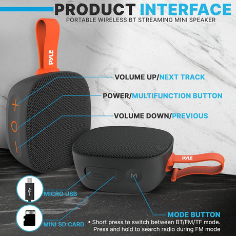 Parlante Portátil con Bluetooth PYLE-HOME PCLSB1BK