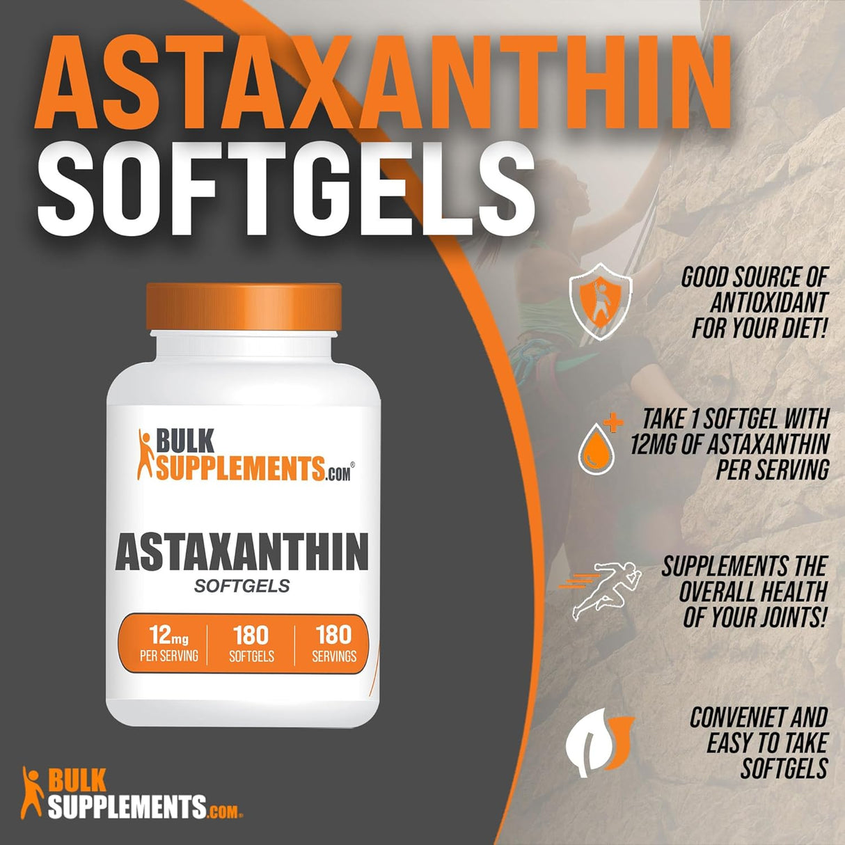 Suplementos Astaxantina 4 mg  90 cáp sin OMG soja  sin gluten