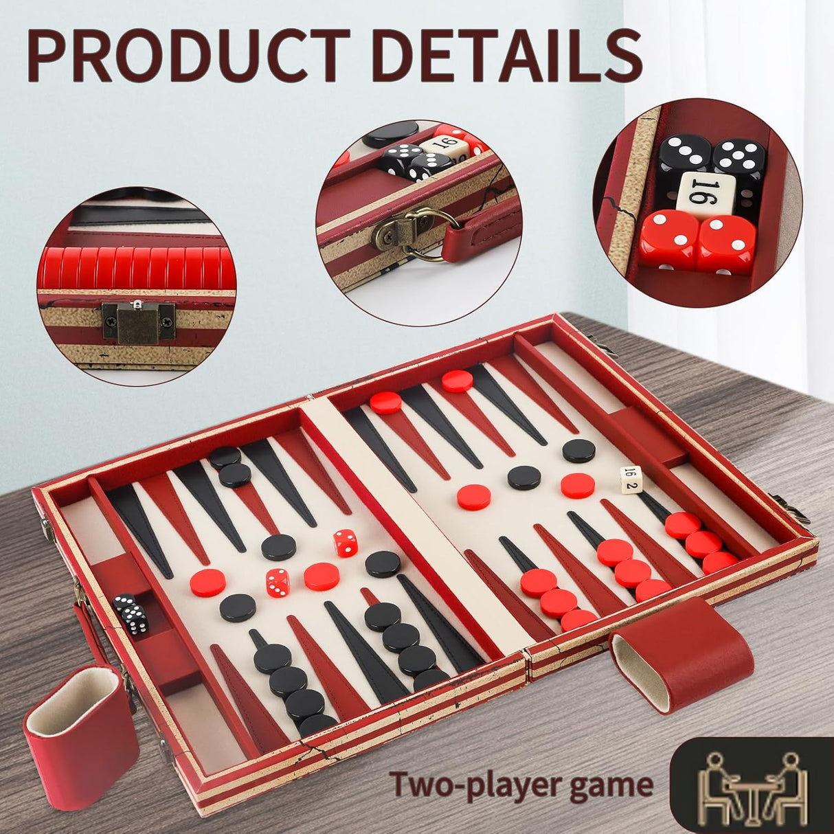 Juego de Backgammon, Diseño Bandera Americana, Clásico, MGA