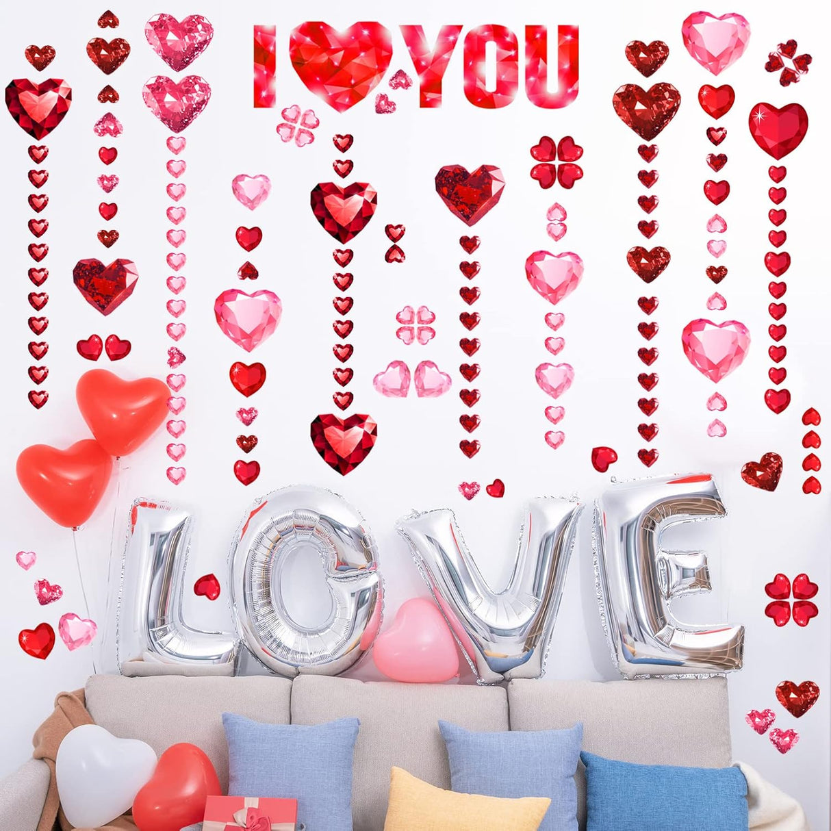 Stickers de Pared para San Valentín, 259 Piezas, Removibles
