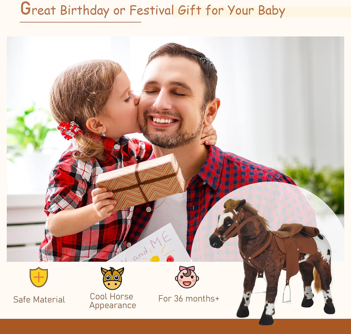 Caballo de Peluche para Niños con Sonidos de Relincho y Galope