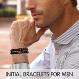 Pulseras de cuentas con iniciales para hombre