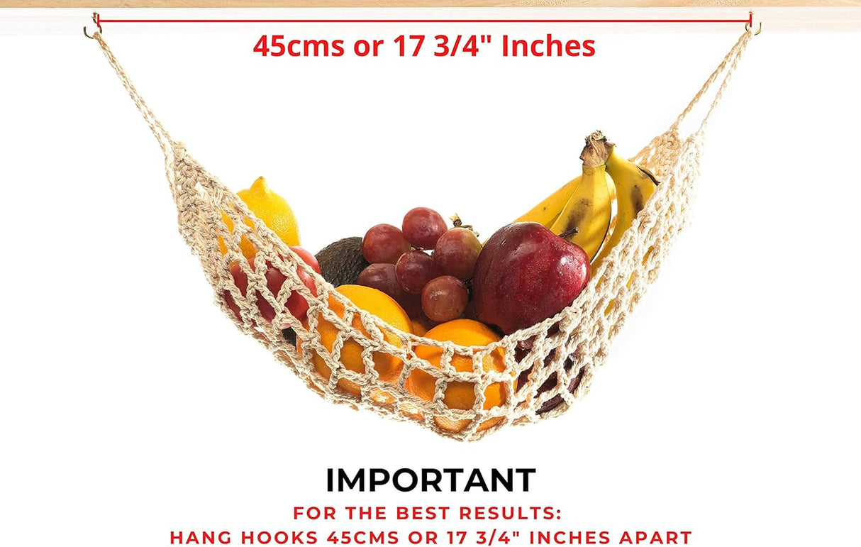 Hamaca Frutal de Algodón, 2 Piezas, Soporte y Ganchos incluidos