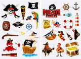 10 Hojas de Stickers de Piratas - Adhesivos para Fiestas