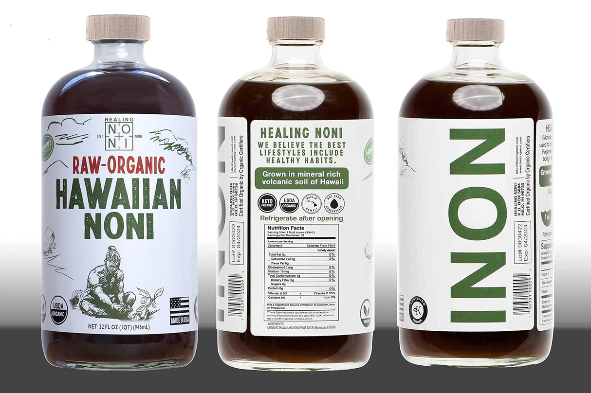 Suplemento Jugo de noni orgánico crudo  4 unidades 32 onzas