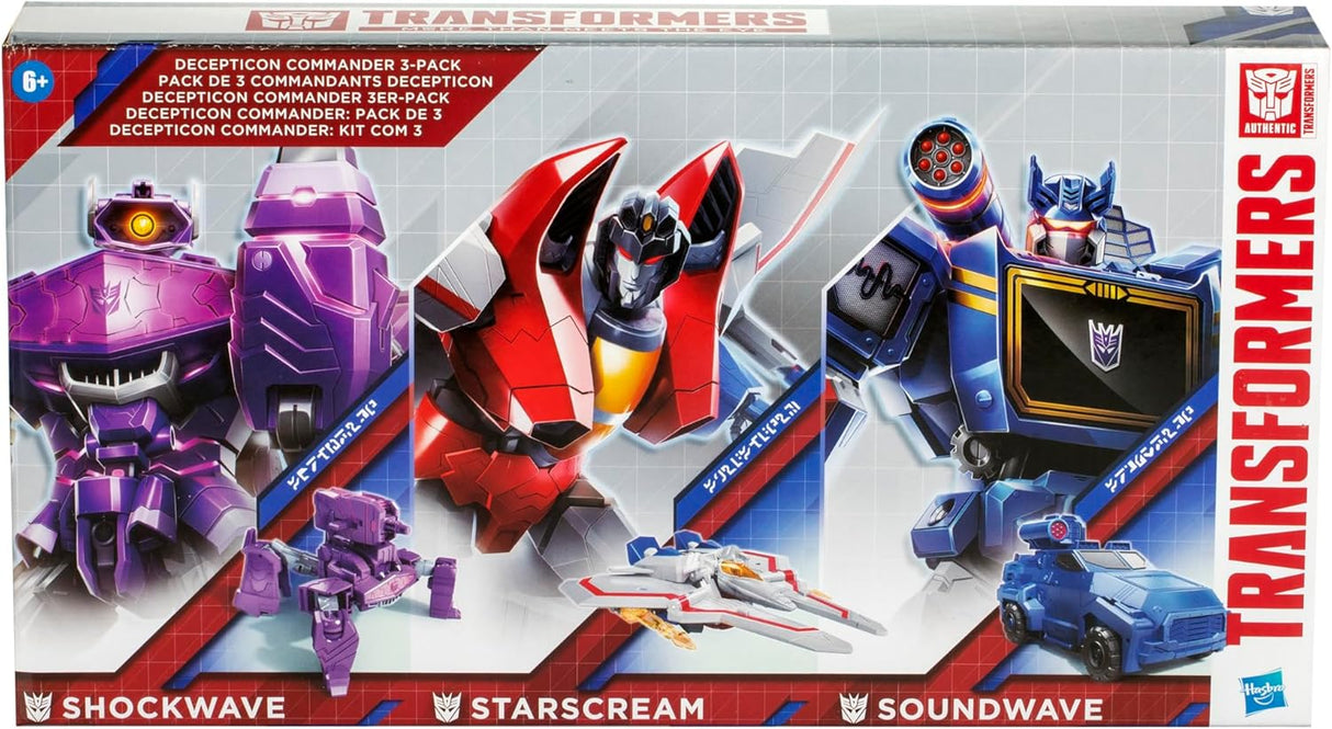 Figuras Transformers Decepticon 3-Pack, Starscream, Shockwave, Soundwave