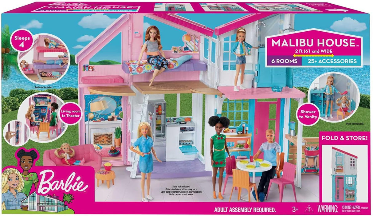 Casa de Barbie con 25+ muebles y accesorios, Malibu, 6 habitaciones