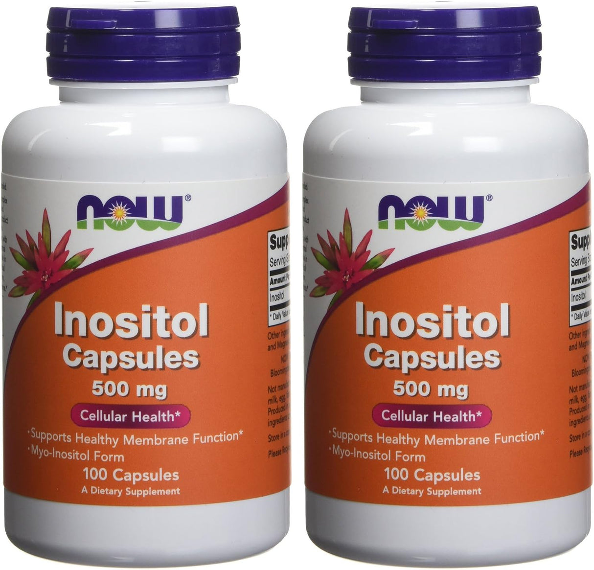 Suplementos Inositol 500mg 100 cápsulas (paquete de 2)