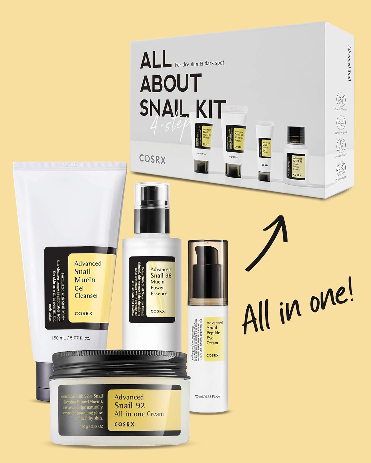 Kit de Cuidado Facial Coreano con Mucina de Caracol