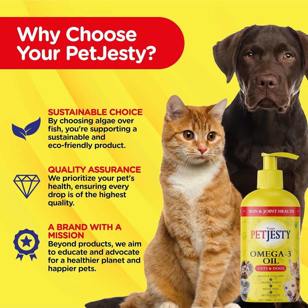 Aceite puro vegano Omega 3 para perros y gatos - Omega 3