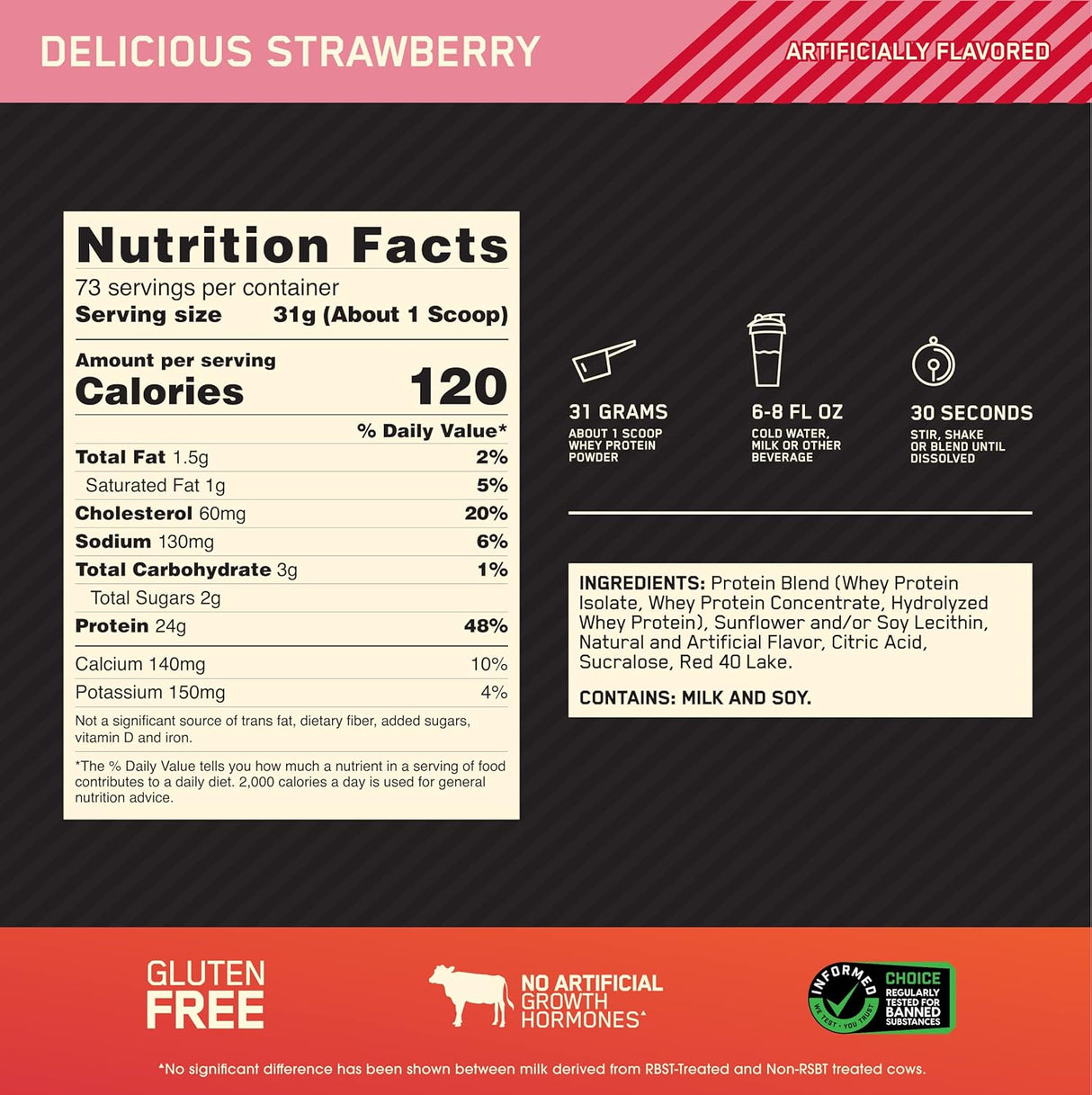 Suplementos Estándar 100% Proteína de Suero de Leche  1.8Lb