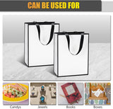 YUEYANG Bolsas de regalo medianas en blanco y negro, paquete de 10 bolsas de regalo de 8 x 4.25 x 10.5 pulgadas con asas de cinta para bodas, cumpleaños, vacaciones, venta al por menor, tienda,