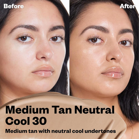 Crema de Gel Facial Tintada con Colágeno - Cobertura Ligera