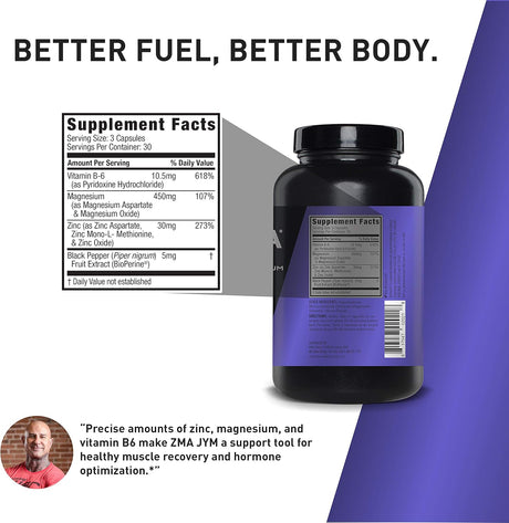 Suplemento ZMA JYM zinc de magnesio 90 cáp  vegetarianas