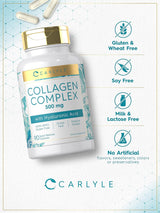 Suplemento de colágeno con ácido hialurónico 500 mg  90 cáp