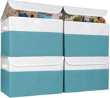 Cesta organizadora plegable de tela, 22 cuartos, tapa flip-top