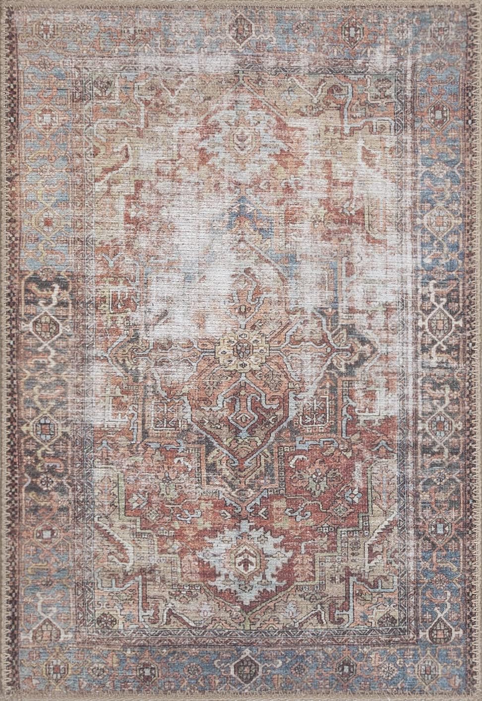 Alfombra Adiva Lavable 2x3ft Antideslizante Vintage