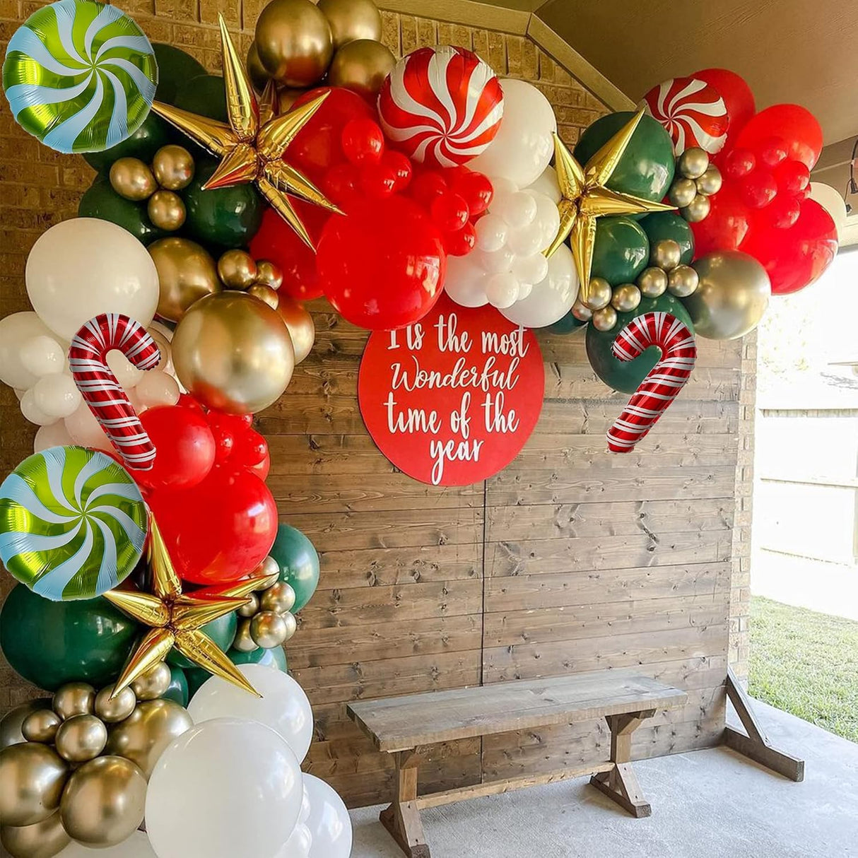 Kit de Guirnalda de Globos Navideños para Fiestas y Año Nuevo