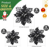 24 Piezas Flores Artificiales Poinsettia Decoraciones Navidad