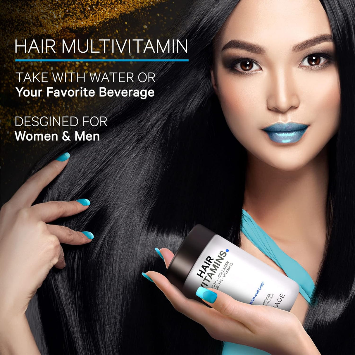 Suplementos Vitaminas para el cabello 10000 mcg de biotina