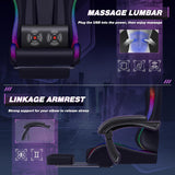 Silla de juegos ergonómica con reposapiés y soporte lumbar