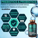 Vegan Probiotic Plus B12 - 22B CFU, Prebiotics, Digestión