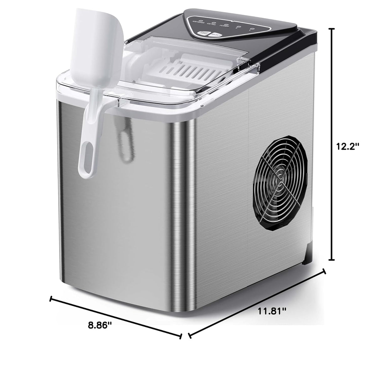 Máquina de Hielo Silonn, 9 Cubos en 6 Min, 26 Lbs en 24 Hrs