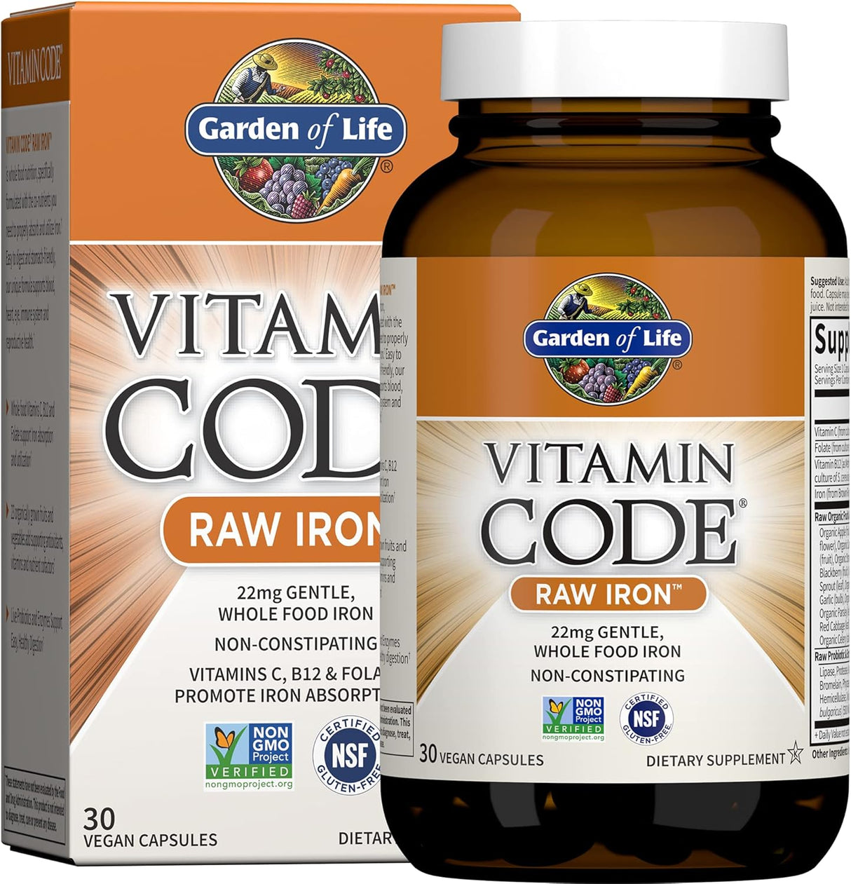 Suplementos Alimenticios de hierro crudo con vitamina Code