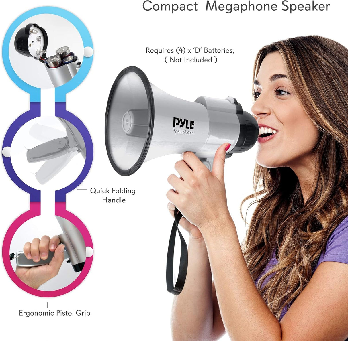 Megáfono o Altavoz compacto y portátil PYLE-PRO ‎PMP33SL