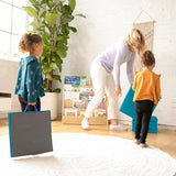 ECR4Kids SoftZone - Cojines de suelo, cuadrados, asientos flexibles, turquesa, 6 piezas