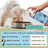 Natural Dog Company Aceite de pescado salvaje de Alaska para perros y gatos (16 onzas), mezcla de salmón salvaje y aceite de abadejo, Omega 3 EPA y DHA, reduce el desprendimiento, nutre la piel, el