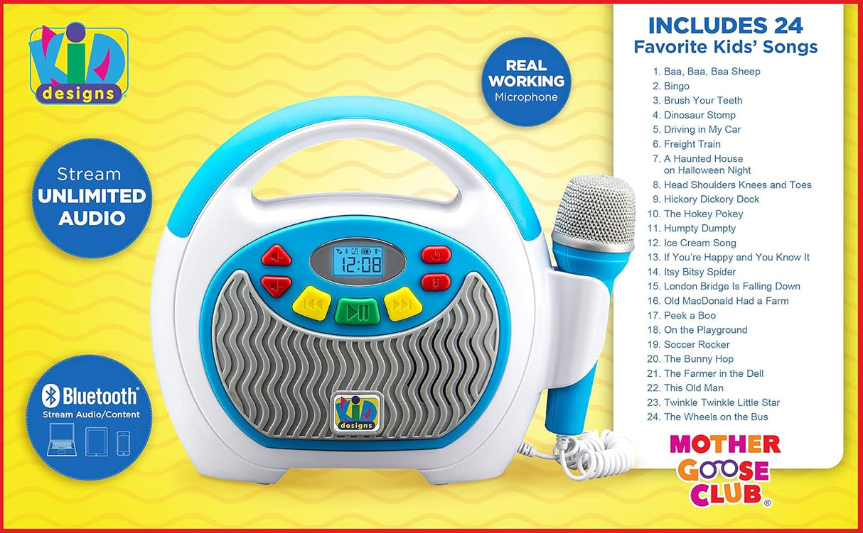 Reproductor MP3 Bluetooth eKids KIDdesigns con micrófono real