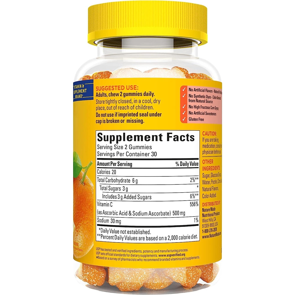 Suplemento Dosis extra fuerte de vitamina C 500 mg 60 gomita
