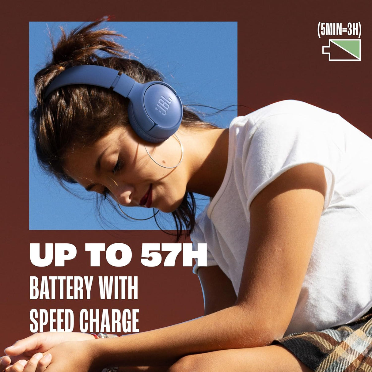 Auriculares inalámbricos JBL Tune 520BT, 57H batería, ligeros