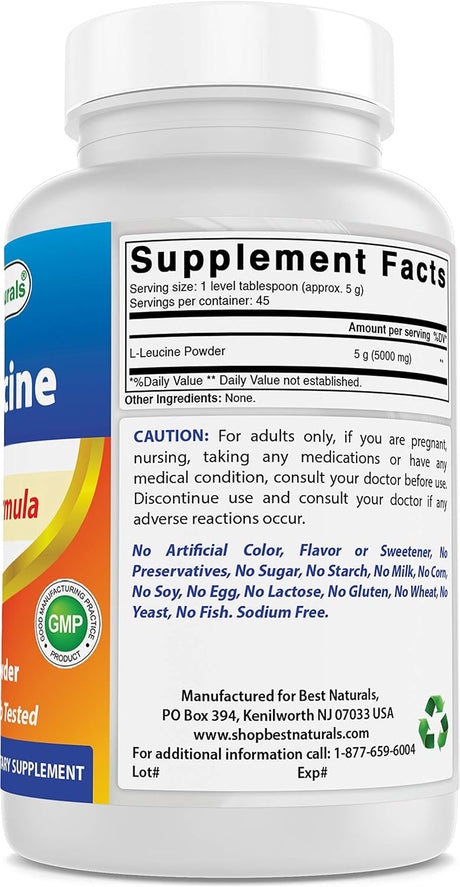 Suplemento Best Naturals L-Leucina Polvo Puro 8 OZ