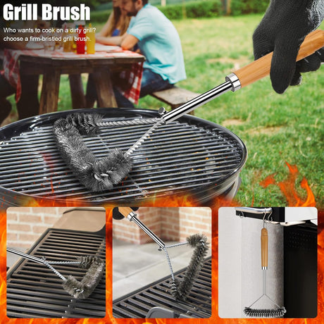 Set de 31 piezas de accesorios de parrilla de acero inoxidable