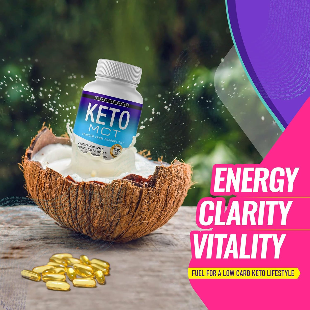 Suplementos Cápsulas de aceite de dieta cetosis 3000 mg