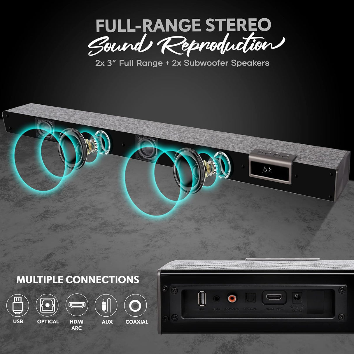 Barra de sonido convertible PYLE-HOME PSBV40BT