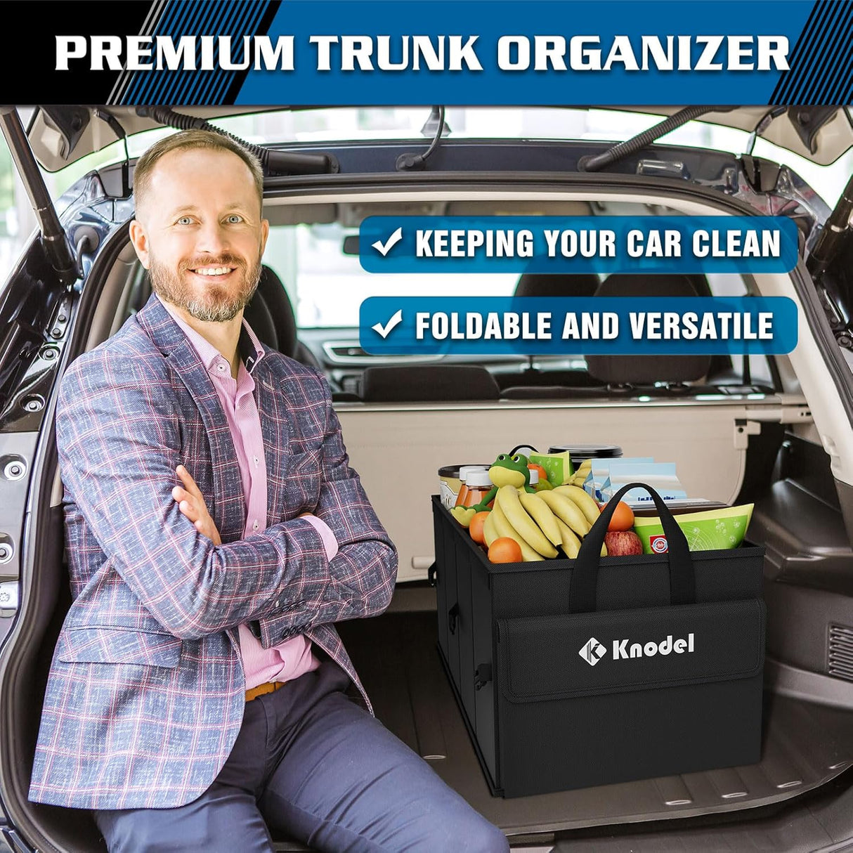 Organizador de Maletero Plegable con Tapa para Auto, Modelo 2C