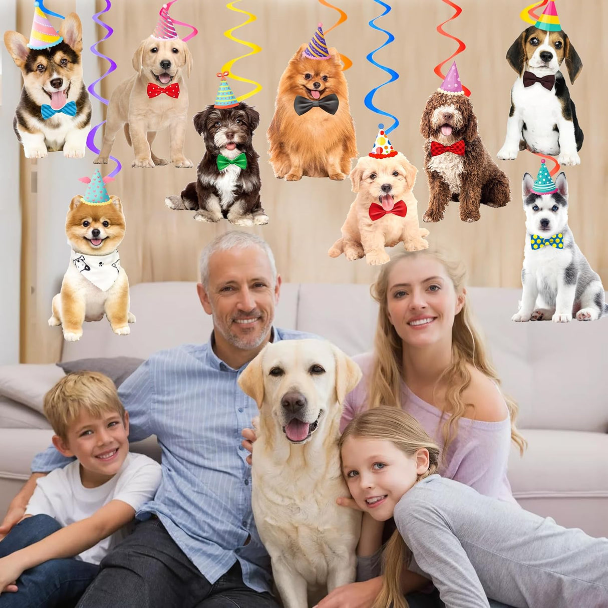 Decoraciones Colgantes para Fiesta de Cumpleaños de Perros