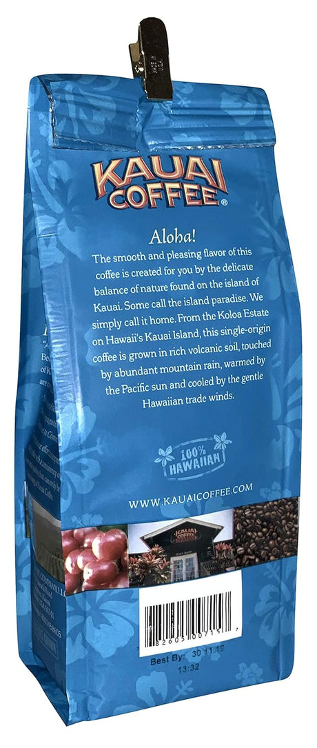 Café Molido Decaf Kauai Coffee Co. Origen Único Tostado Medio 7 oz.