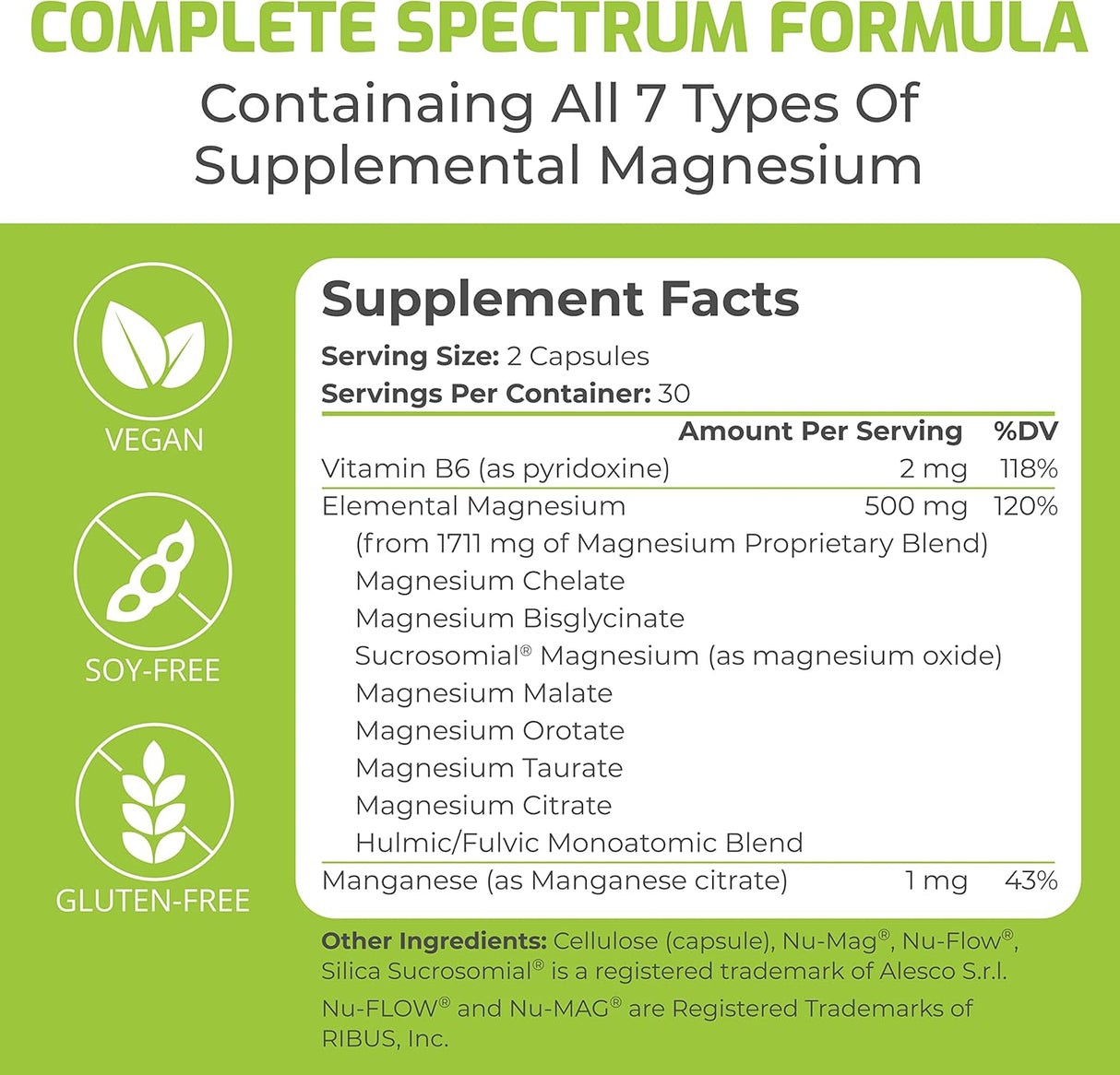 Suplementos Alimenticios de magnesio como bisglicinato
